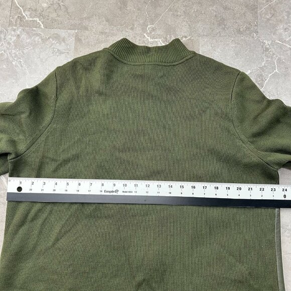 Pendleton Jacket Womens 2X Leather Merino Wool Full Zip Coat Sweater Army Green - Picture 9 of 11